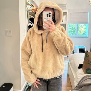 Zara furry pullover hoodie